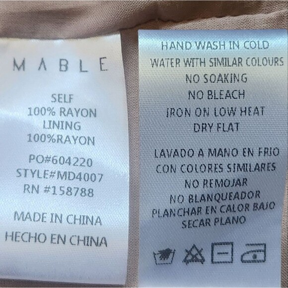 MABLE - NWT! "Annie" Khaki Cut Out Ruched Midi Dress - Small - Picture 12 of 12